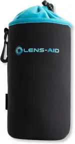 LENS-AID Neopren Objektivbeutel mit Fleece-Fütterung als Set oder einzeln Objektivtasche BZW. Köcher als Schutz für Objektiv, Blitz, Monitor, Kamera-Zubehör - L