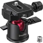 SMALLRIG Mini-Kugelkopf 360° Panorama mit 1/4" Schraube 3/8" Gewindehalterung und Schnellwechselplatte Metall-Kugelgelenk für Einbeinstativ, DSLR, Telefon, Gopro, max Belastung 4.4lbs/2kg - BUT2665