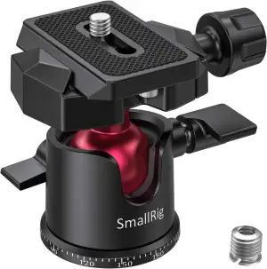 SMALLRIG Mini-Kugelkopf 360° Panorama mit 1/4" Schraube 3/8" Gewindehalterung un