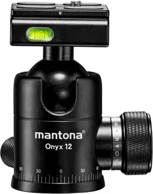 Mantona Onyx 12 Kugelkopf (M1-3612A), Stativkopf aus Aluminium mit Arca-Swiss ko