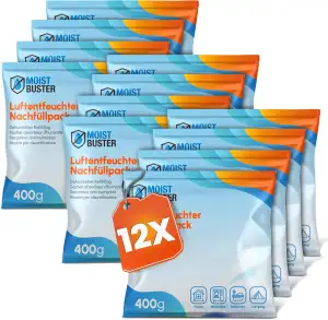 Luftentfeuchter Nachfüllpack 12 x 400g - Sparset Luftentfeuchter Granulat - 12er