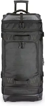 Amazon Basics Reisetasche mit Rollen, 137L, Leichter und Langlebiges Trolley aus Ripstop-Gewebe, Großes Fassungsvermögen mit Teleskopgriff, Ideal für Reisen, Arbeit und Freizeit, Schwarz