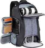 K&F CONCEPT Kamerarucksack wasserdicht Fotorucksack für Canon Nikon Sony Spiegelreflexkameras, Drohne, Objektiv, Laptop, Stativ und Zubehör