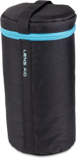 LENS-AID Objektivtasche dick gepolstert: Objektiv-Schutzhülle mit Reißverschluss