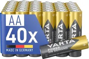 VARTA Batterien AA, 40 Stück, Power on Demand, Alkaline, 1,5V, Vorratspack in um