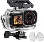 FitStill 60M/196FT Wasserdichtes Gehäuse für DJI Osmo Action 5 Pro/Action 4/Action 3, Doppeltes Cold Shoe-Design, Verdickter Dichtungsring，Optische Glaslinse，DJI Action 5pro/4/3-Gehäuse
