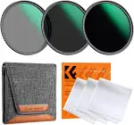K&F CONCEPT 77mm ND Filterset ND8 + ND64 + ND1000 Filter + Tasche + 3 Tücher mit Fester Neutraldi...
