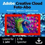 Adobe Creative Cloud Foto-Abo 1TB | inkl. Lightroom & Photoshop | 1 Jahr | KI-unterstützte Bildbearbeitung | WIN/MAC|Download | Aktivierungscode per Email