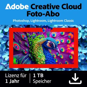 Adobe Creative Cloud Foto-Abo 1TB | inkl. Lightroom & Photoshop | 1 Jahr | KI-un